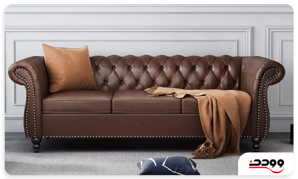 خرید کاناپه سه نفره راحتی و مدرن در وودن مبل