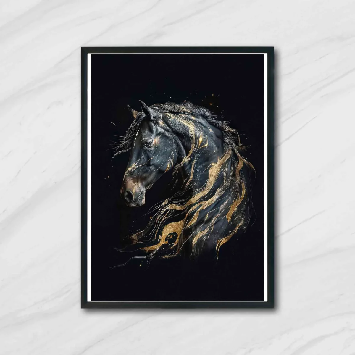 fabric panel Black Nights Horse